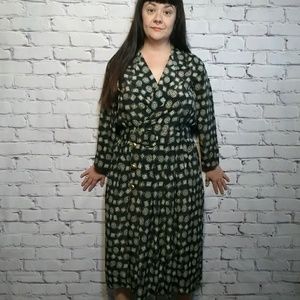 80s / 90s Lesley Fay Belted Dress WITH pockets